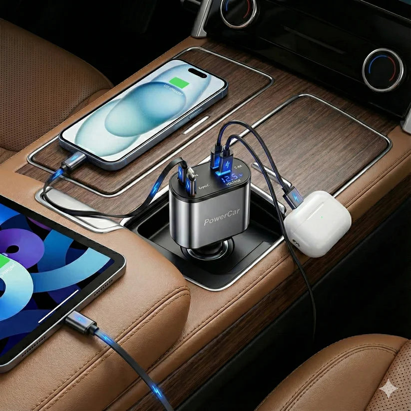 Cargador Para Auto 4 En 1