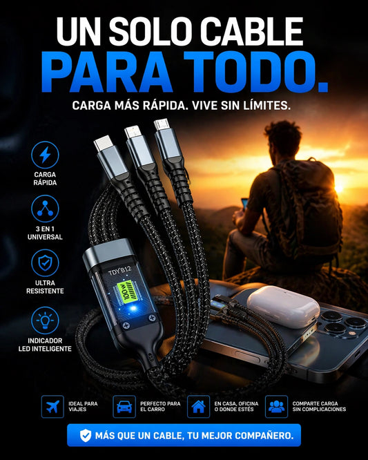 Cable Carga Rápida 3 en 1. OFERTA 2x1